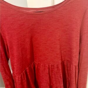 LOFT Rich Red Long Sleeve Top